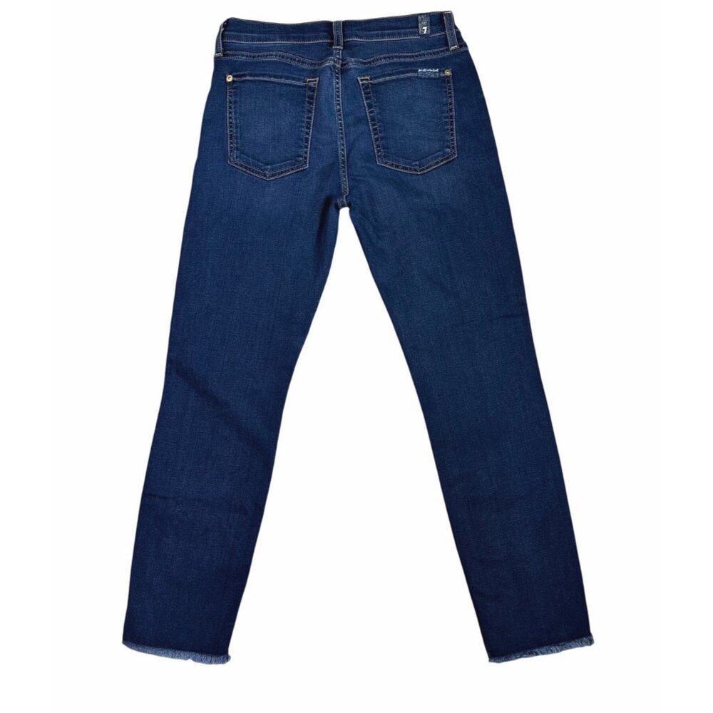 7 For All Mankind Women’s Roxanne Ankle Jeans Stretch Denim Dark Wash Sz 27 - Picture 3 of 8